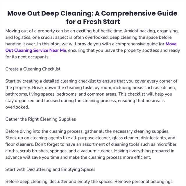 What Does Deep Cleaning Include: A Comprehensive Guide
